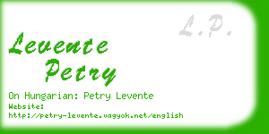 levente petry business card